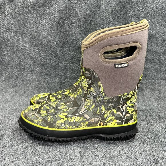 Bogs Classic Mid Mumsie Boots Women's 8 Grey Green Waterproof Work Farm Chore - Picture 6 of 16